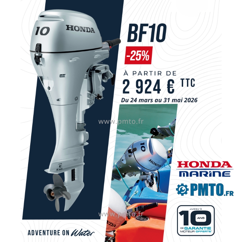 Promotion 2026 sur le moteur Honda BF10 : -25% de remise.