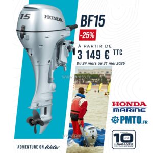 Honda BF15 Arbre Court / Long – Moteur Hors-Bord 15 chevaux (option chargeur, démarreur électrique, commande à distance)