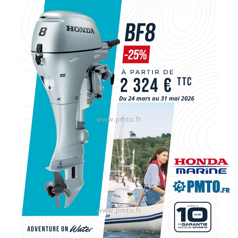 Promotion 2026 sur le moteur Honda BF8 : -25% de remise.